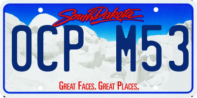 SD license plate 0CPM53