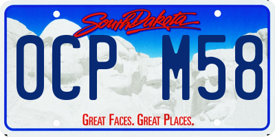 SD license plate 0CPM58