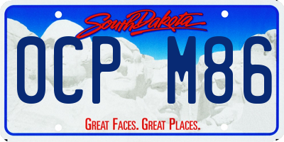 SD license plate 0CPM86