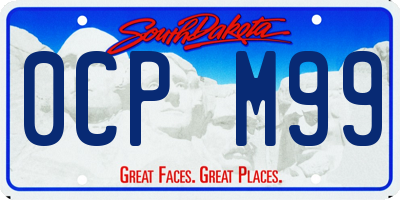 SD license plate 0CPM99