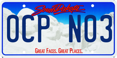 SD license plate 0CPN03
