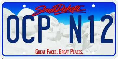 SD license plate 0CPN12