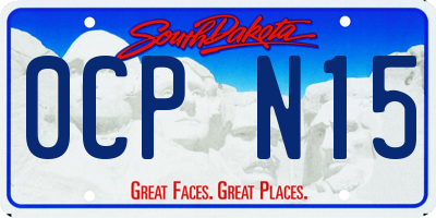 SD license plate 0CPN15