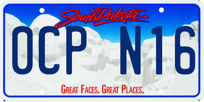 SD license plate 0CPN16