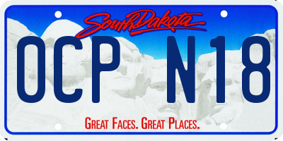 SD license plate 0CPN18