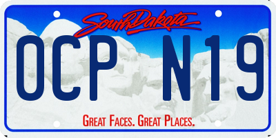 SD license plate 0CPN19