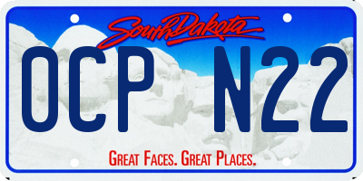 SD license plate 0CPN22