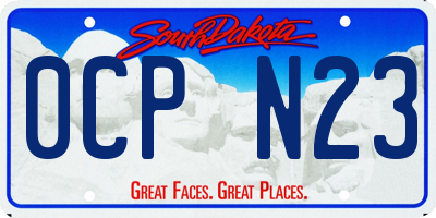 SD license plate 0CPN23