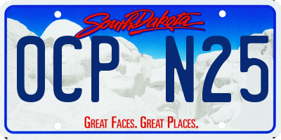 SD license plate 0CPN25