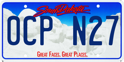 SD license plate 0CPN27