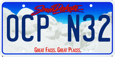 SD license plate 0CPN32