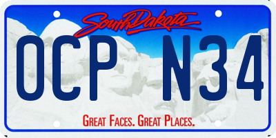 SD license plate 0CPN34