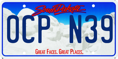 SD license plate 0CPN39