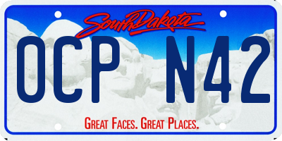 SD license plate 0CPN42