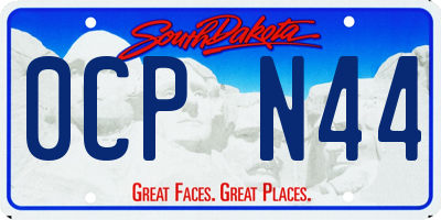 SD license plate 0CPN44