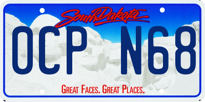 SD license plate 0CPN68