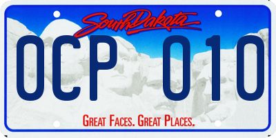 SD license plate 0CPO10