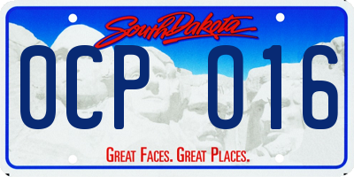 SD license plate 0CPO16