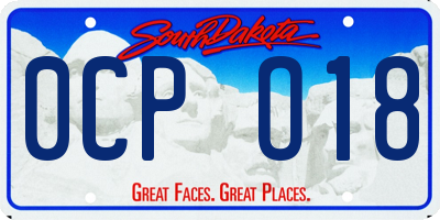 SD license plate 0CPO18