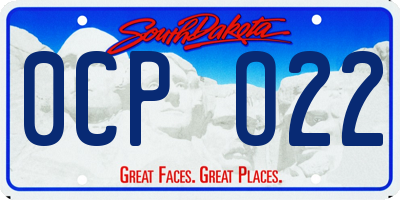 SD license plate 0CPO22