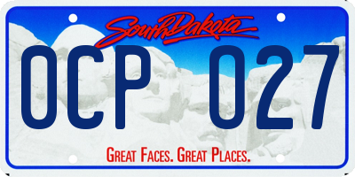 SD license plate 0CPO27