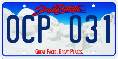 SD license plate 0CPO31