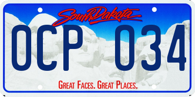 SD license plate 0CPO34