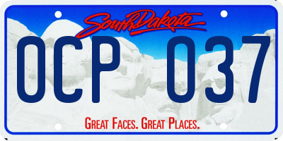 SD license plate 0CPO37