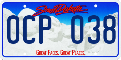 SD license plate 0CPO38
