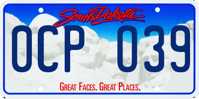 SD license plate 0CPO39