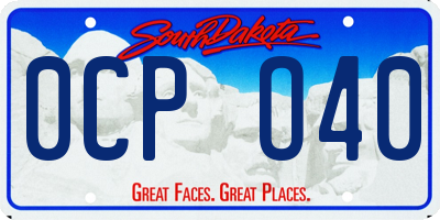 SD license plate 0CPO40