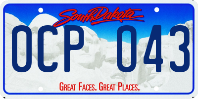 SD license plate 0CPO43