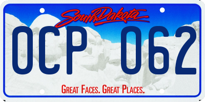 SD license plate 0CPO62