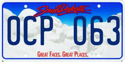 SD license plate 0CPO63
