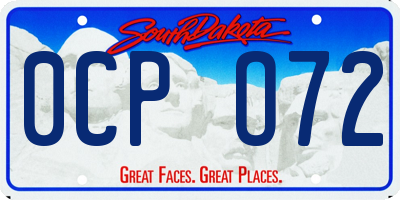 SD license plate 0CPO72