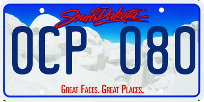 SD license plate 0CPO80