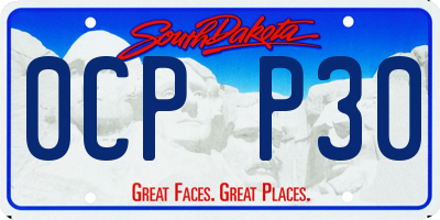 SD license plate 0CPP30