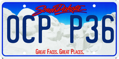 SD license plate 0CPP36