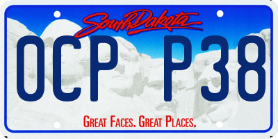 SD license plate 0CPP38
