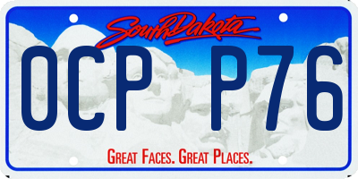 SD license plate 0CPP76
