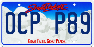 SD license plate 0CPP89
