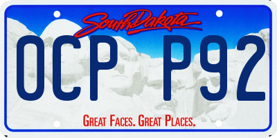 SD license plate 0CPP92