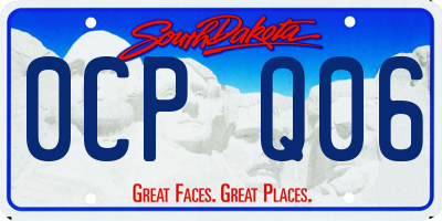 SD license plate 0CPQ06