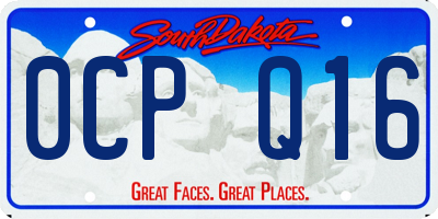 SD license plate 0CPQ16