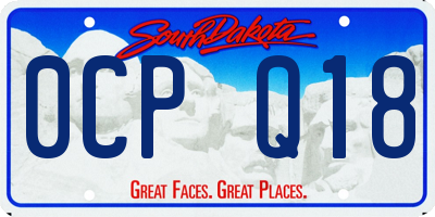 SD license plate 0CPQ18