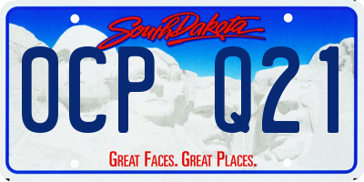 SD license plate 0CPQ21