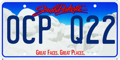 SD license plate 0CPQ22