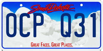 SD license plate 0CPQ31