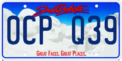 SD license plate 0CPQ39