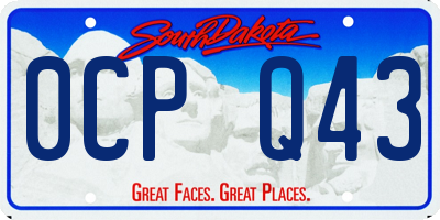 SD license plate 0CPQ43